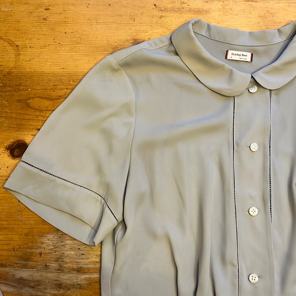 Aritzia Gray Vintage-Style Blouse